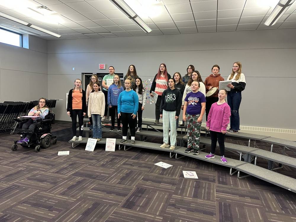 Choir practices for Fall Concert Berthold Public School